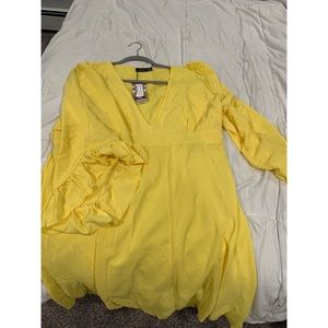 Plus ruffle flare sleeve Skater dress